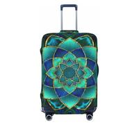 Zelinge Festive - Copertura protettiva antigraffio per valigie da viaggio, Fantasy Pavone Mandala Blu Spazio, for 22-24 Inch Luggages M