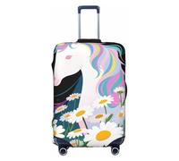 Zelinge Graziosa copertura per valigie da viaggio, resistente ai graffi, Unicorns Daisy Nero, for 29-32 Inch Luggages XL