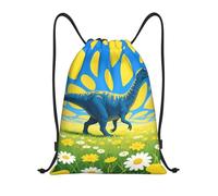 Zelinge Lime In Ice Drawstring Zaino Gym Sack Swim Bag For Beach, Dinosauro Giallo Blu, 16.5 x 19.6 inch, Zaini Daypack