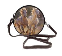 Zelinge Piccola borsa a tracolla con tracolla regolabile con cerniera, Motivo cavalli, Taglia unica