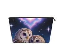 Zelinge Piccola borsa di trucco per borsa da viaggio borsa da toilette piccola sacchetto di trucco per la borsa, Coppia gufo cielo cuore-1, Taglia unica