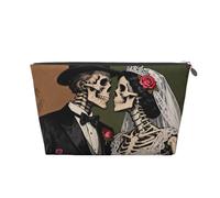 Zelinge Piccola borsa di trucco per borsa da viaggio borsa da toilette sacchetto cosmetico, Romantico scheletro Wedding Art, Taglia unica