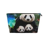 Zelinge Piccola borsa di trucco per il sacchetto cosmetico portatile della borsa da toeletta di viaggio della borsa, Panda carino nella giungla, Taglia unica