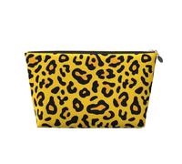 Zelinge Piccola borsa di trucco per la borsa portatile da viaggio borsa da toilette piccole borse cosmetiche per le donne, Stampa leopardata nera e gialla-1, Taglia unica