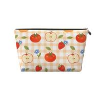 Zelinge Piccola borsa di trucco per la borsa portatile da viaggio borsa da toilette piccole borse cosmetiche per le donne, Frutti Blu Floreale Plaid-1, One Size