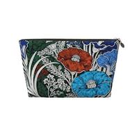 Zelinge Piccola borsa di trucco per la borsa portatile da viaggio borsa da toilette piccole borse cosmetiche per le donne, Verde floreale vintage-1, Taglia unica