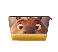 Zelinge Piccola borsa di trucco per la borsa portatile da viaggio borsa da toilette piccole borse cosmetiche per le donne, Divertente animale giallo-1, One Size