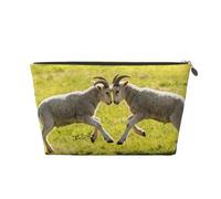 Zelinge Piccola borsa di trucco per la borsa portatile da viaggio borsa da toilette piccole borse cosmetiche per le donne, Pecora carino-1, Taglia unica