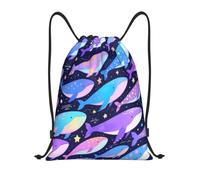 Zelinge Sacca con coulisse per sport e palestra, Dreamy Whale Viola | Borsa a tracolla per yoga, danza, viaggio