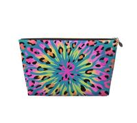 Zelinge Sacchetto cosmetico variopinto della chiusura lampo della borsa da toilette della borsa di trucco, Stampa colorata leopardata tie dye-1, One Size
