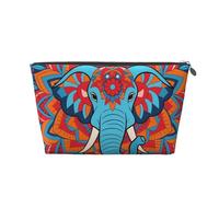Zelinge Sacchetto di trucco variopinto per il viaggio portatile di viaggio borsa da toilette piccolo sacchetto cosmetico dell'organizzatore, Elefante etnico, Taglia unica