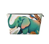 Zelinge Sacchetto impermeabile della chiusura lampo della borsa da toilette compatta della borsa di trucco per la borsa, vibrante giungla animale scena-1, Taglia unica