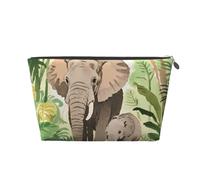 Zelinge Sacchetto impermeabile sveglio della chiusura lampo della borsa da toilette della borsa di trucco per la borsa, Mamma elefante acquerello, Taglia unica