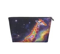 Zelinge Trucchi la borsa per il viaggio del sacchetto cosmetico portatile di viaggio della borsa da toeletta di viaggio, Giraffa arcobaleno cosmica, One Size
