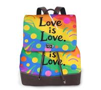 Zelinge Zaino da donna in pelle colorata alla moda notturna per donne borse da viaggio da donna zaino da viaggio per donne, Lgbt Flag Love is Love, Taglia unica, Zaini da viaggio
