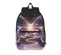 Zelinge Zaino da viaggio con fiocchi di neve e farfalle, per donne e uomini, per computer portatili da 13-14 pollici