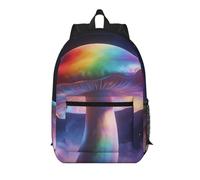 Zelinge Zaino da viaggio con funghi arcobaleno e cielo pastello per donne e uomini, zaino da viaggio alto 43 cm