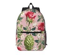 Zelinge Zaino da viaggio con mucca delle Highland su Green Hill, borsa per computer, zaino da lavoro, Fuit Rose Floreale, Taglia unica, Zaini da viaggio