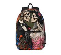 Zelinge Zaino da viaggio leggero per computer portatili da 13 a 14 pollici per laptop da 13 a 14 pollici, Romantico scheletro Wedding Art, Taglia unica, Zaini da viaggio