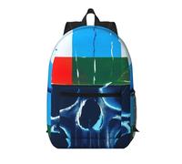 Zelinge Zaino da viaggio per laptop da 13 pollici con teschio e cuore, rosso, blu, verde, casual, per laptop da 13-14 pollici