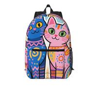 Zelinge Zaino da viaggio per uomo e donna, 13 pollici, borsa per notebook, zaino alto 43 cm, Cute Cats Art, Taglia unica, Zaini da viaggio