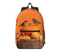 Zelinge Zaino da viaggio per uomo e donna, 13 pollici, borsa per notebook, zaino alto 43 cm, Scena calda della zucca dell'uccello di autunno, Taglia unica, Zaini da viaggio