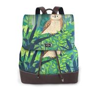 Zelinge Zaino in pelle alla moda per le donne borsa da viaggio borsa da donna borsa da viaggio per le donne, Gufo nella natura verde, Taglia unica, Zaini da viaggio