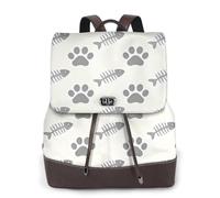 Zelinge Zaino in pelle alla moda per le donne borse da viaggio a tracolla da donna zaino da viaggio per le donne, Ossa di pesce zampe per animali domestici, One Size, Zaini da viaggio