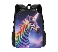 Zelinge Zaino per computer portatile, per uomo e donna, per pendolari, borsa da viaggio e da lavoro, Cute Rainbow Zebra Pastello, One Size, Zaino da viaggio casual
