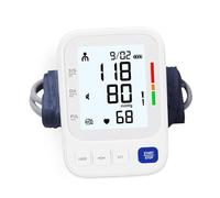 Zelkan Sfigmomanometro digitale con voce in spagnolo ON/OFF e cavo USB-c (senza batteria) misuratore di tensione arteriosa e frequenza cardiaca, monitor della pressione sanguigna con bracciale e