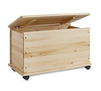 Zeller 13182 Baule per Giocattoli con Ruote, Legno, Beige, 73x39.5x45 cm