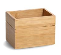 Zeller 13319 - Set di 2 scatole in bambù, 17 x 12 x 12 cm, impilabili per casa, ufficio e bagno