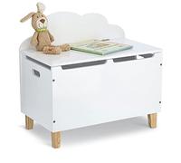 Zeller 13509 - Cassapanca per bambini "Nuvola" con coperchio, in MDF e pino, 60 x 34,5 x 56 cm, colore: Bianco