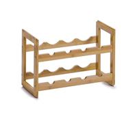 Zeller 13564 - Portabottiglie in bambù, impilabile, cromato, 47 x 22 x 32 cm, marrone, legno