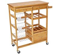 Zeller 13775 Carrello da Cucina in bambù, 66 x 38 x 84 cm