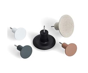 Zeller 13817 - Set di 5 ganci da parete, in poliresina, ca. Ø 8,4 x 8 cm (2x), Ø 5 x 8 cm (3x)