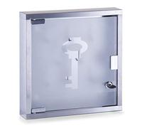 Zeller 13890 Appendichiavi in vetro e acciaio INOX, 30 x 6 x 30 cm