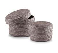 Zeller 14122 Set di Cesti con Coperchio, PP, Grigio, 0.1x17.5x12.5 cm, 2 Unità
