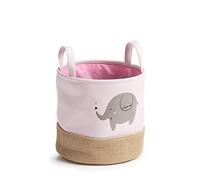 Zeller 14276 - Cesto portaoggetti "Elefante", in poliestere/iuta, Ø 25 x 25 cm, colore: Rosa