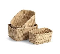 Zeller 14473 - Set di 3 cestini di carta, 18 x 12 x 9, 21 x 15 x 11, 24 x 18 x 13 cm