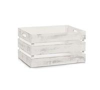 Zeller 15132 Cesto Contenitore "Vintage-Weiß", Legno, Bianco, 39x29x21 cm