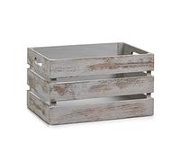 Zeller 15137 Cesto Contenitore "Vintage Grau", Legno, Grigio, 35x25x20 cm