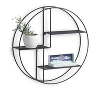 Zeller 17010 - Mensola da parete, in metallo, Ø 55 x 12 cm, colore: Nero