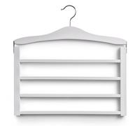 Zeller 17163 Gruccia Multipla per Pantaloni, Legno, Bianco, 38.5x32x1.2 cm