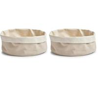 Zeller 18005 Sacchetto per Pane, Rotondo, Cotone, Crema, 0.1x25x13 cm (Confezione da 2)