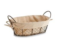 Zeller 18091 Cestino per il Pane "Countrystyle", con Maniglie, Metallo, Beige, 30x21x11 cm