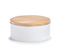 Zeller 19336 - Barattolo Scandi, in Metallo, Ø 20 x 9,3 cm, Colore: Bianco