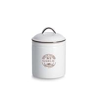Zeller 19362 - Barattolo "Garlic", 880 ml, in ceramica, colore: bianco, ca. Ø 12 x 17,5 cm, contenitore