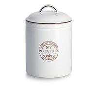 ZELLER 19364 - Barattolo "Potatoes", 2900 ml, in ceramica, bianco, ca. Ø 17,5 x 24,5 cm, contenitore per conservazione, contenitore