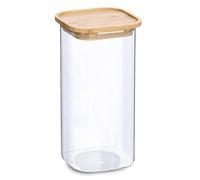 Zeller 19492 - Barattolo in vetro con coperchio in bambù, 900 ml, circa 10 x 10 x 22 cm